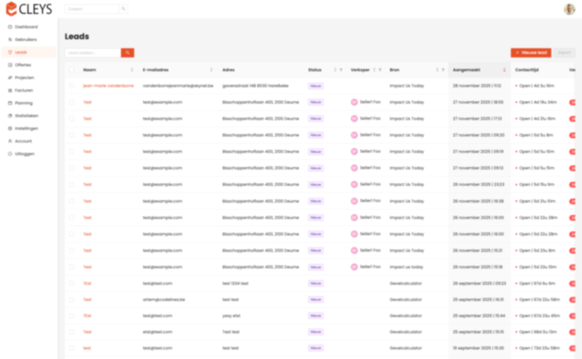 CRM-offertetool dashboard