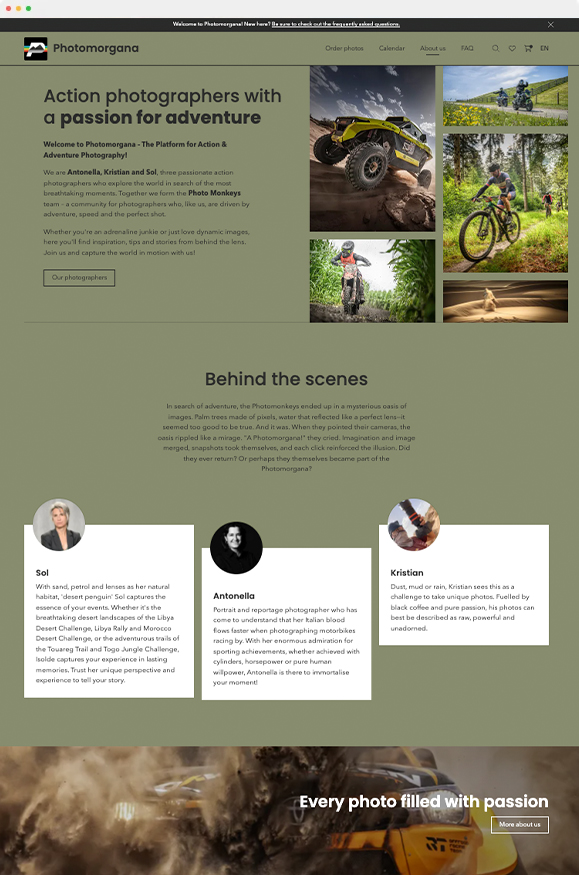 Screenshot foto-automatisatie platform zoekfunctie